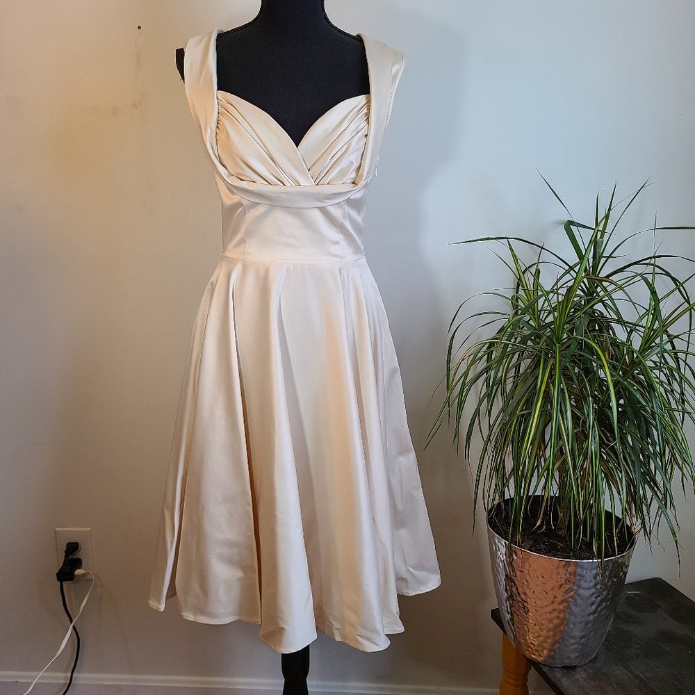 Candice Gwinn Vintage-style Ivory Cocktail Dress